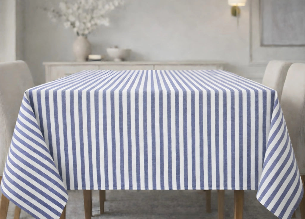 Tovaglia Per Salotto Cucina In Miros Misto Cotone Made In Italy Bastoncino RP - 140x240 - Blu