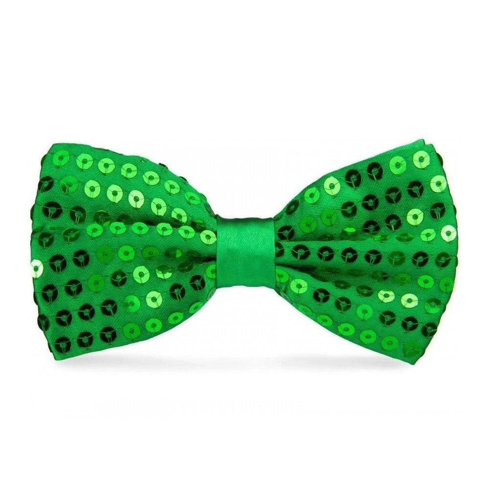 Trade Shop - Papillon Paillettes Verde Teatro Paillette Raso Cravattino Farfallino Cravatta -