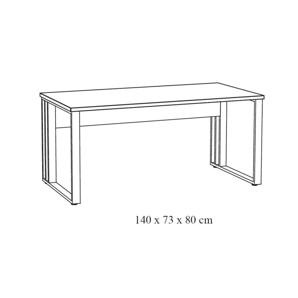 Bureau professionnel YUKON – 140 cm rovere grezzo e piedi neri – Design robusto e moderno