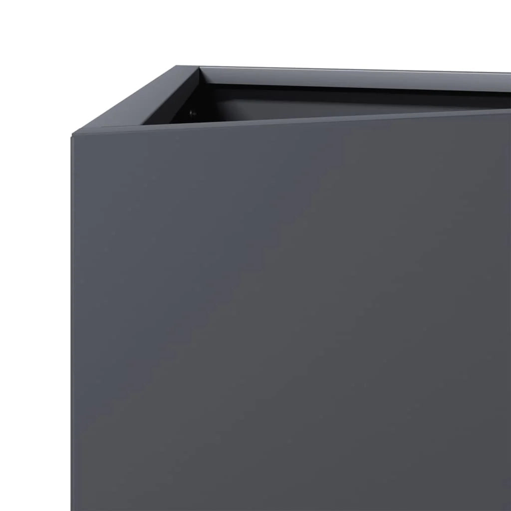 Fioriera rialzata per piante fiori giardino terrazze set da 2 triangolare 40 x 34,5 x 70 cm acciaio antracite 02_0039098