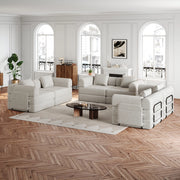 Divano letto 2 in 1 con vano portaoggetti in chenille khaki