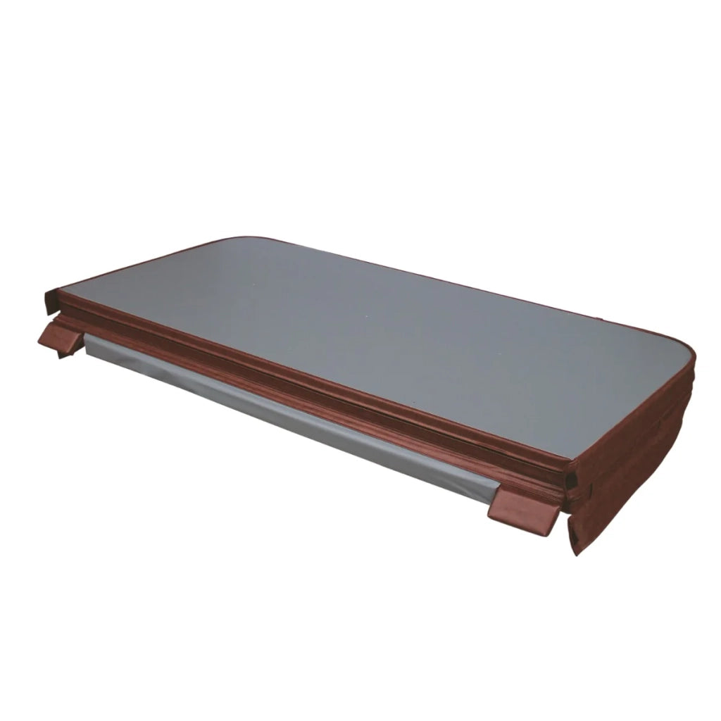 Copertura per vasca idromassaggio Coperchio Spa 2.2 x 2.2m quadrato Marrone Hard Top Resistente alle intemperie PVC in Pelle
