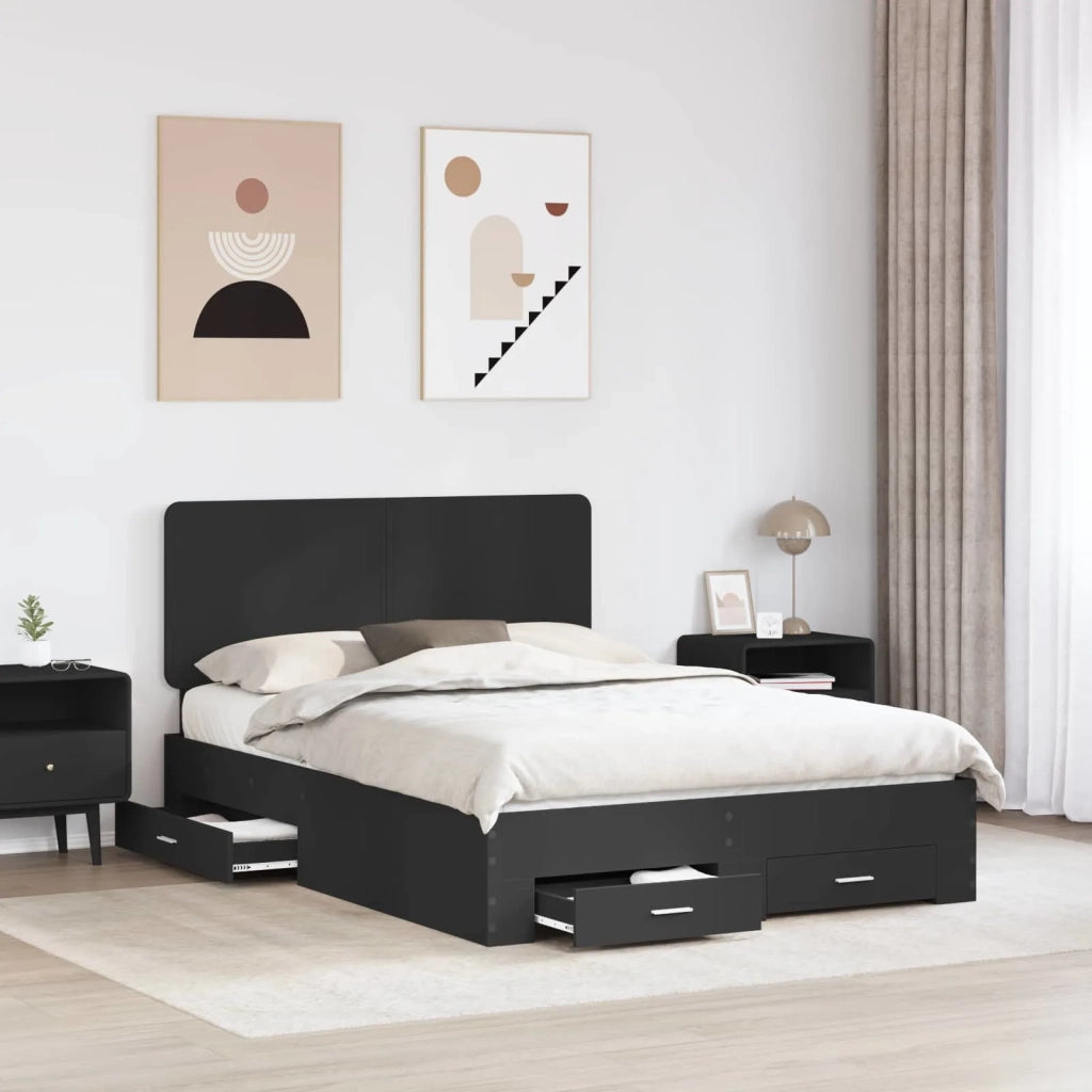 Struttura del letto Nero 140 x 190 cm Legno multistrato 3412784
