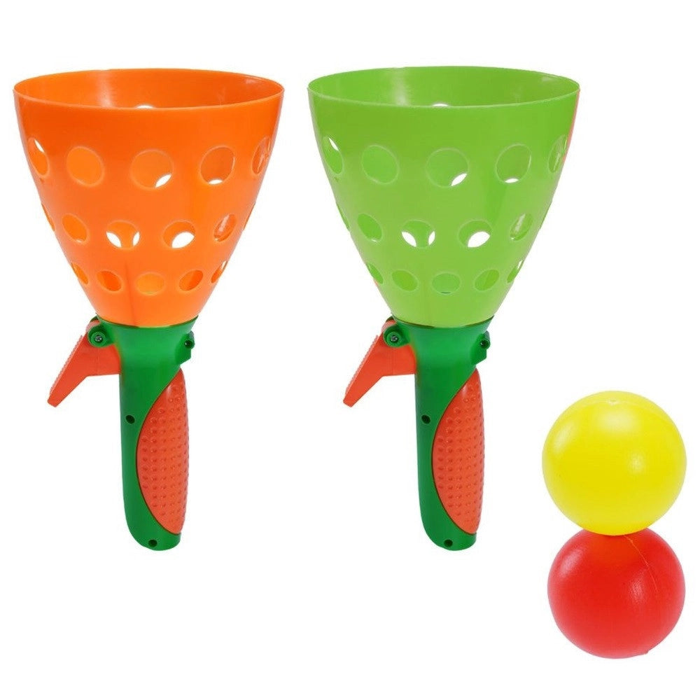 Trade Shop - Set 2pz Gioco Lancio Cattura Palline Giocattoli Bambini Per Interni Esterni 26cm 258370 -