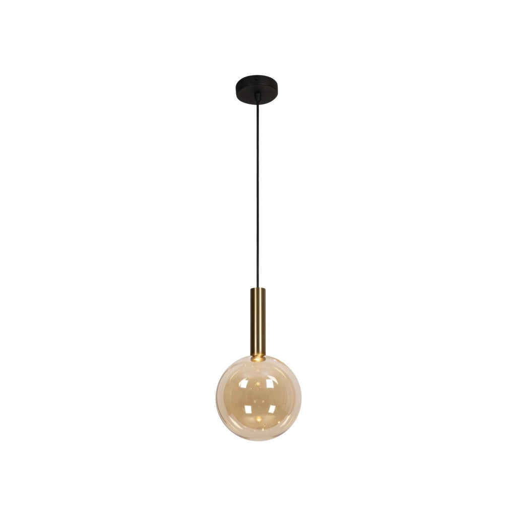 Lampada sospesa JOSIANE 1xG9 vetro ambra nero Lucide