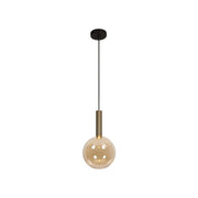 Lampada sospesa JOSIANE 1xG9 vetro ambra nero Lucide