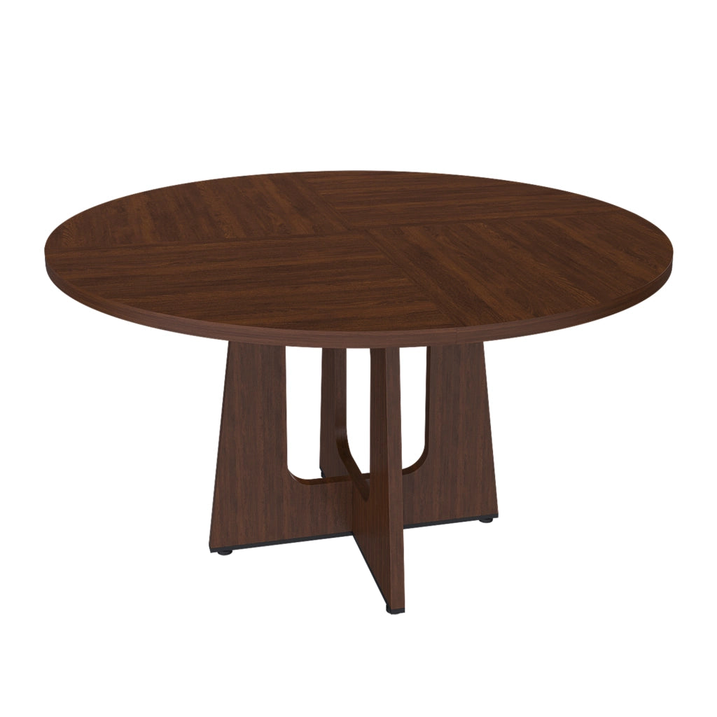 TAVOLO Rotondo Ø 120 cm in MDF color Noce per 4-6 persone