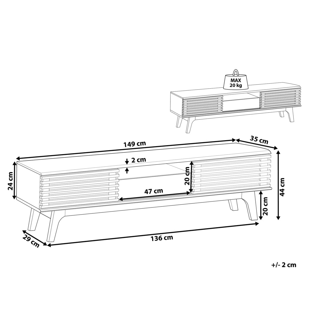 Porta TV Legno scuro Bianco TV Fino a 67ʺ Consigliato 5 Ripiani Cassetto Moderno