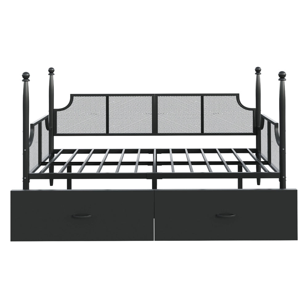 Divano letto - Xylo - 90x200 cm vintage nero