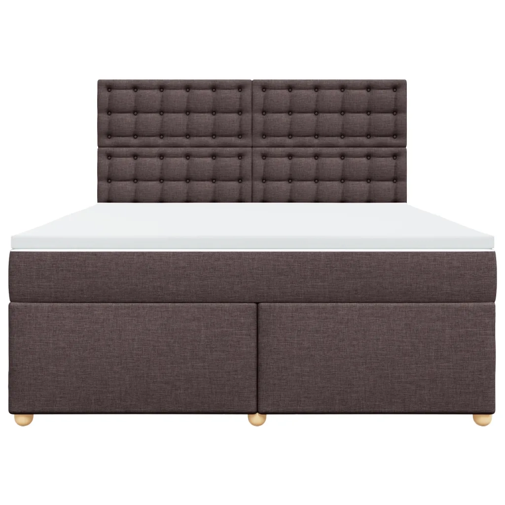 Giroletto a Molle con Materasso Marrone Scuro 180x200cm Tessuto