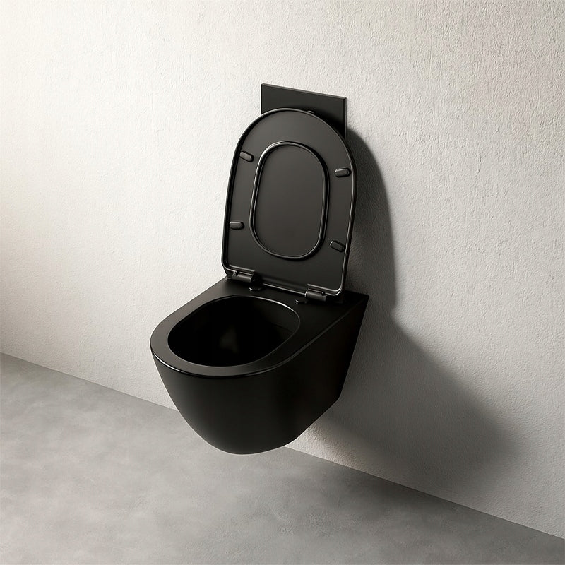 WC NERO SENZA BORDO SEDILE A CADUTA LIBERA DUROPLAST SCARICO A VORTEX