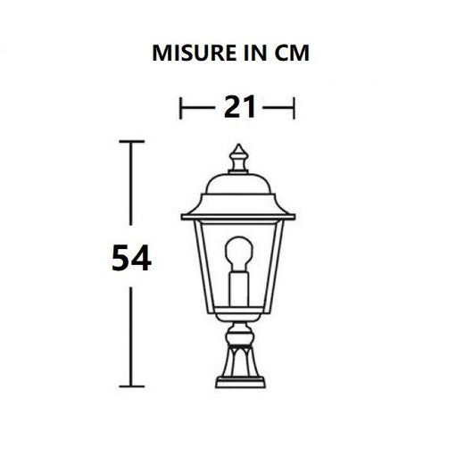 LAMPADA DA TERRA LANTERNA NANETTO PER ESTERNO SERIE NIZZA 1XE27 MORETTI