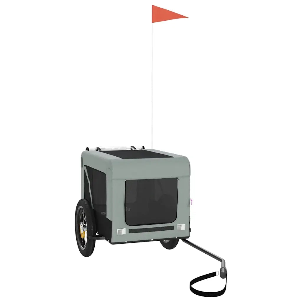 Rimorchio da Bici per Animali Grigio e Nero Oxford e Ferro CFW7271295