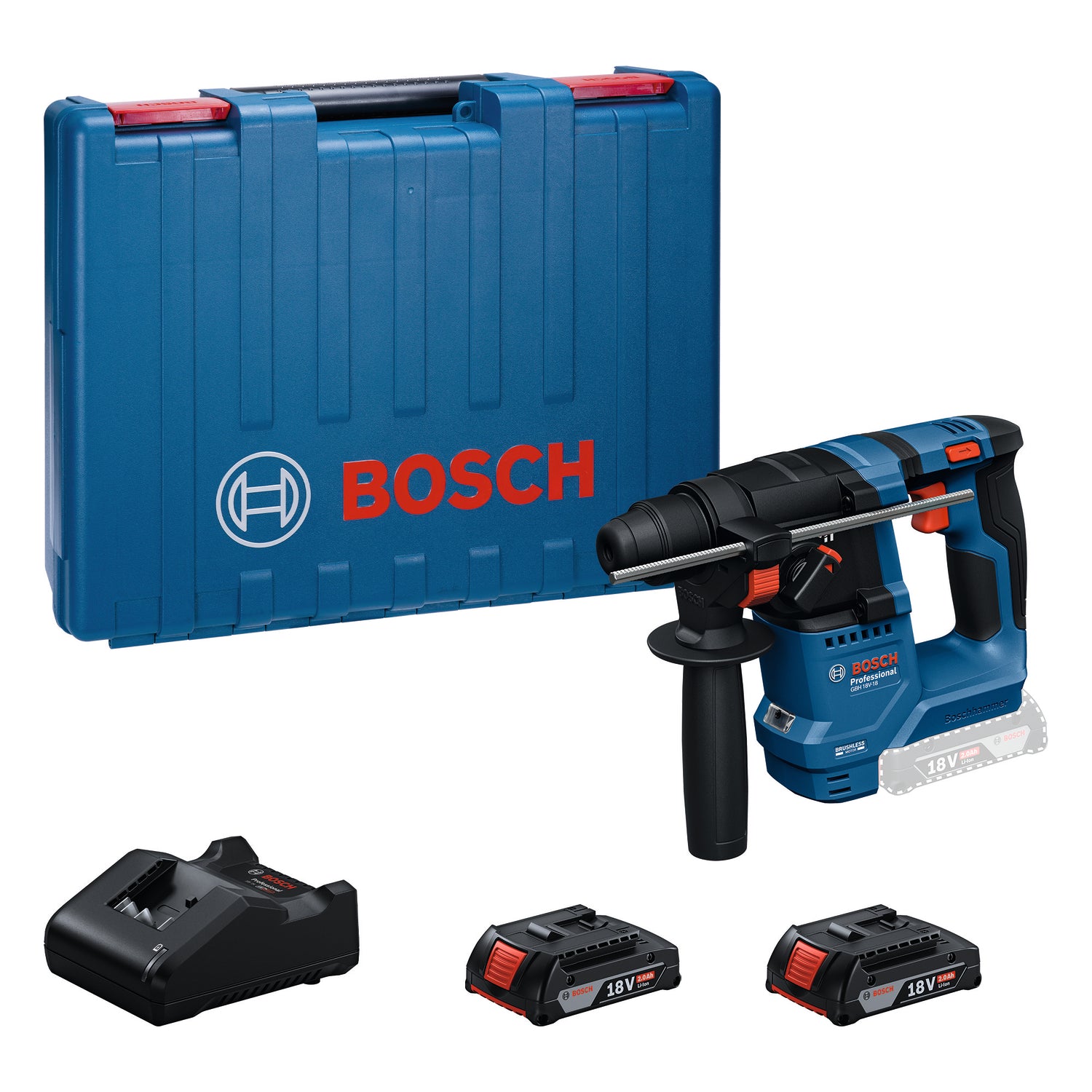 Bosch GBH 18V‑18 Tassellatore Cordless 18 V SDS‑plus 2 batterie 2.0 Ah PRO