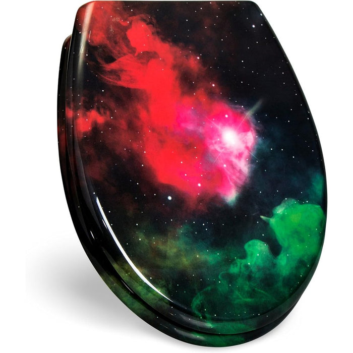 Sedile per wc fantasia e chiusura ammortizzata - modello galassi