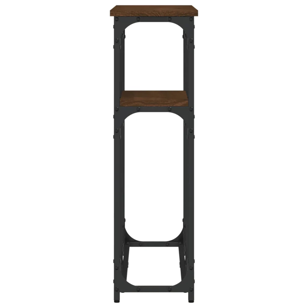 Tavolo Consolle Rovere Marrone 90x22,5x75 cm Legno Multistrato 834094