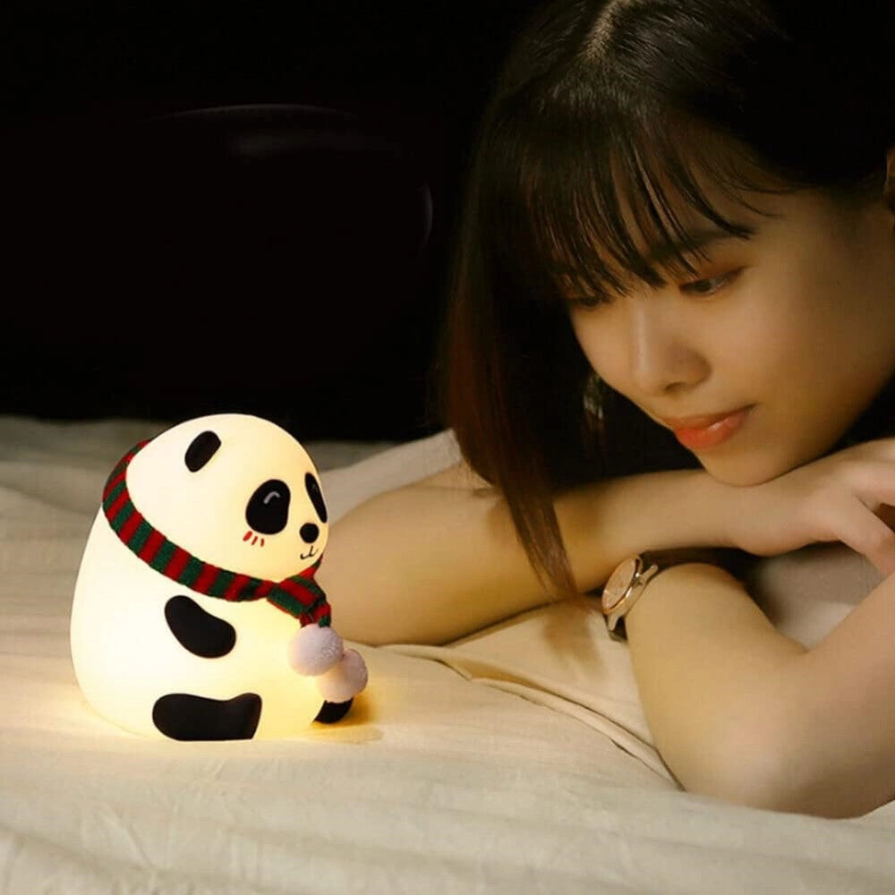 Trade Shop - Luce Notturna Panda Led Sensore Touch Lampada Da Tavolo Usb Ricaricabile Camera -