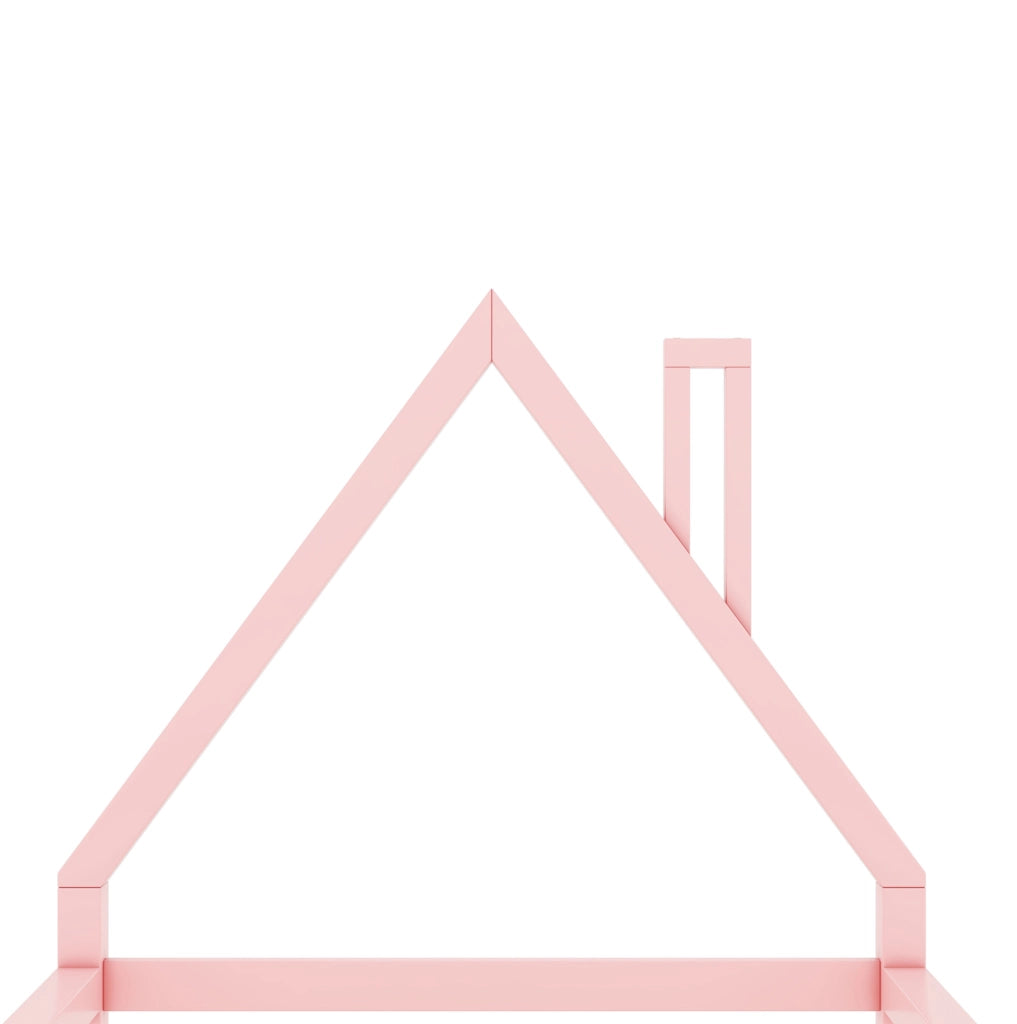 Letto per bambini a casetta 90x200 cm in pino massello e MDF; rosa