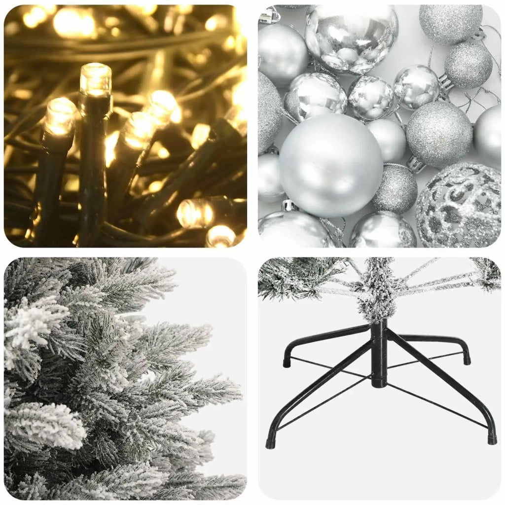 Albero di Natale artificiale con palline 150 cm 150 LED 3465946