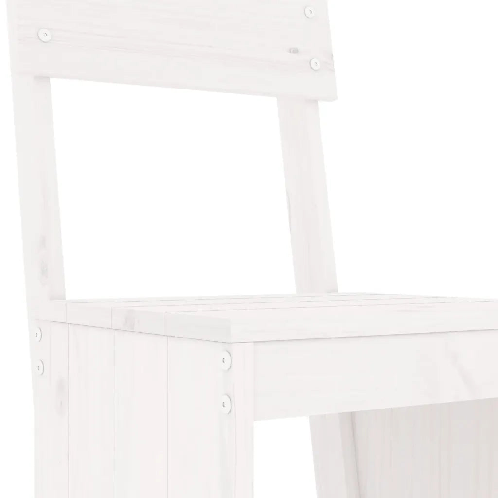 Set Bar da Giardino 3 pz Bianco in Legno Massello di Pino 3157794