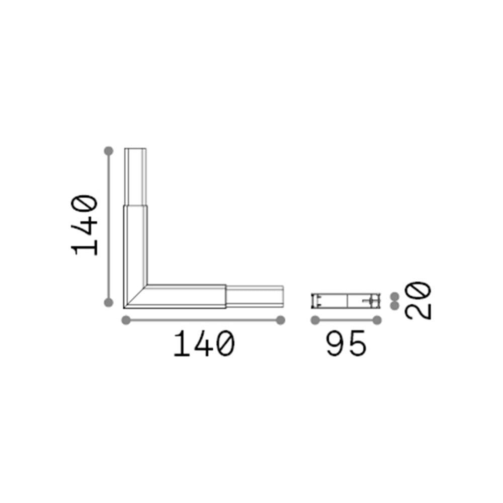 Lampada Angolare Corner Alluminio Nero Led 4W 4000K Luce Naturale