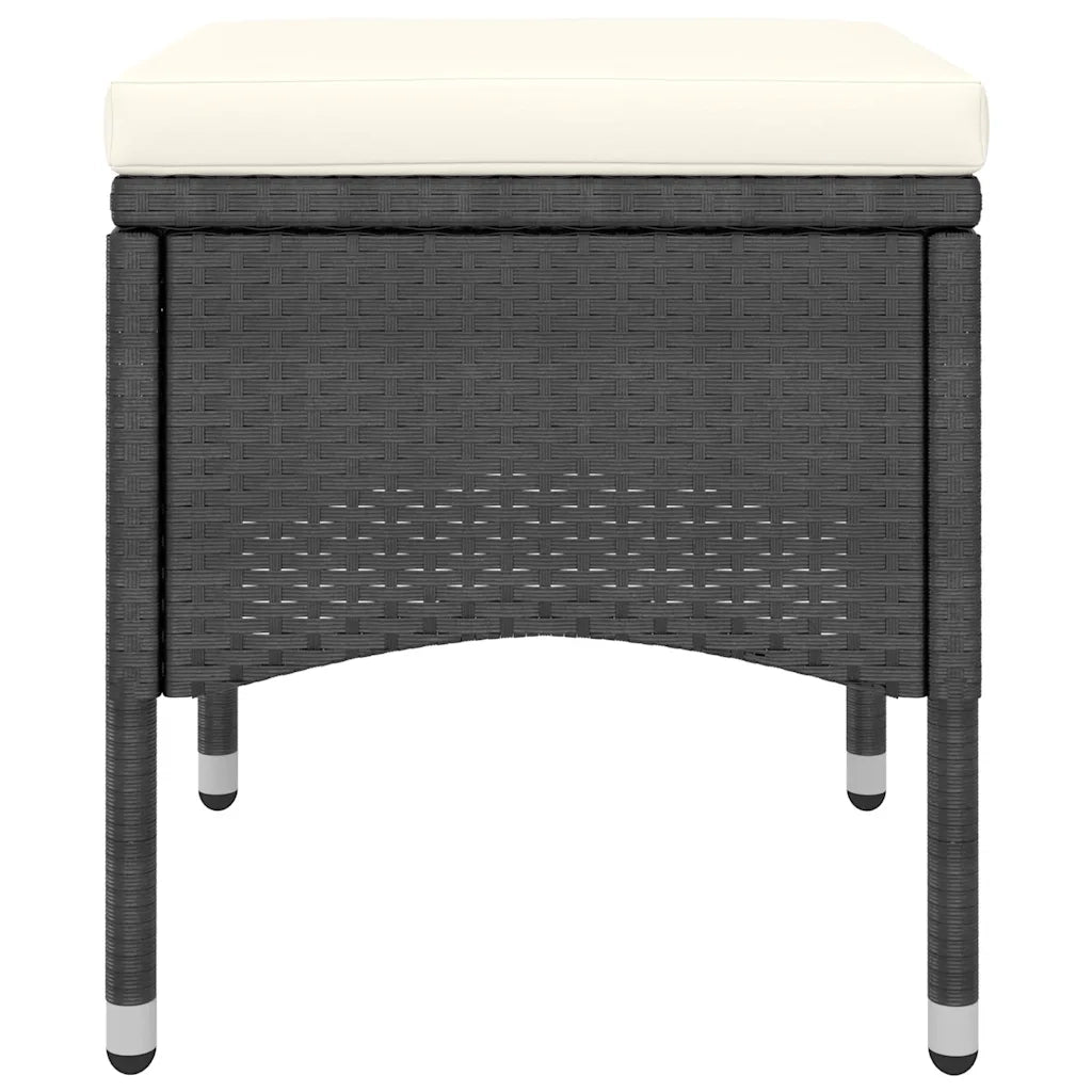 Set Sedie e Sgabelli da Giardino 4 pz in Polyrattan Nero CFW2531588