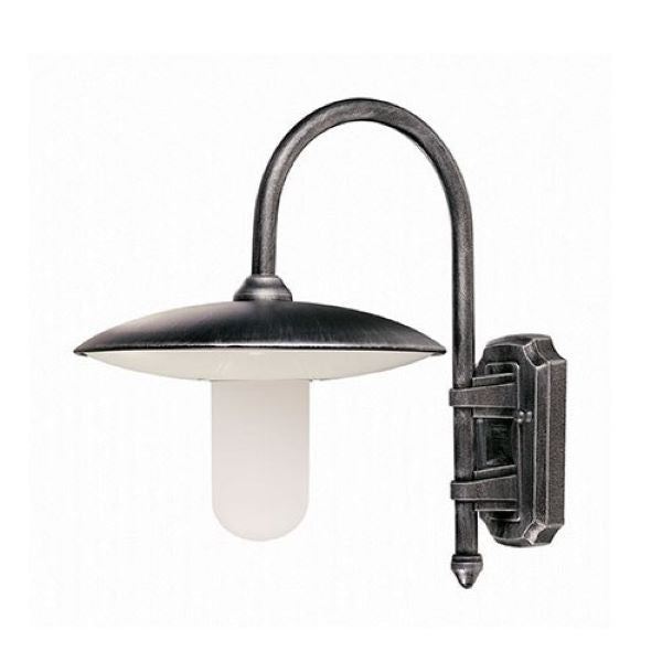 APPLIQUE DA PARETE DOWN PER ESTERNO NERO-ARGENTO 1XE27 MORETTI