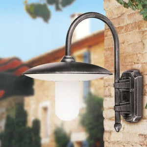 APPLIQUE DA PARETE DOWN PER ESTERNO NERO-ARGENTO 1XE27 MORETTI