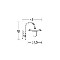 APPLIQUE DA PARETE DOWN PER ESTERNO NERO-ARGENTO 1XE27 MORETTI