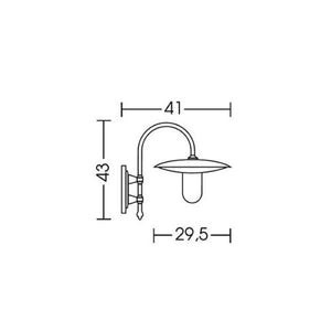APPLIQUE DA PARETE DOWN PER ESTERNO NERO-ARGENTO 1XE27 MORETTI