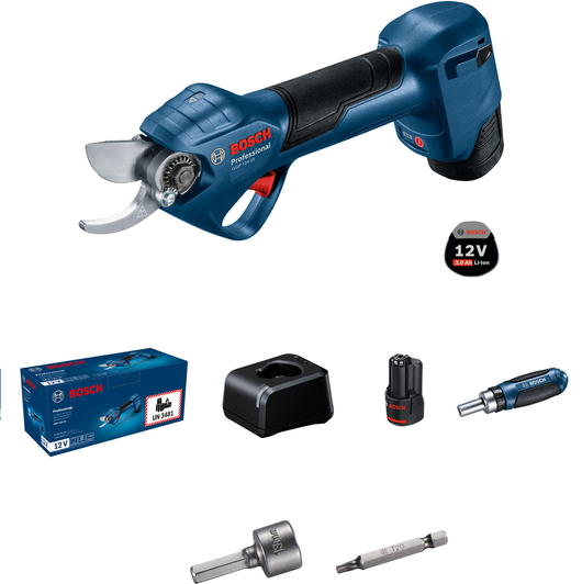 Bosch GGP 12V‑25 forbici Cesoia potatura cordless 12 V brushless 2 batterie