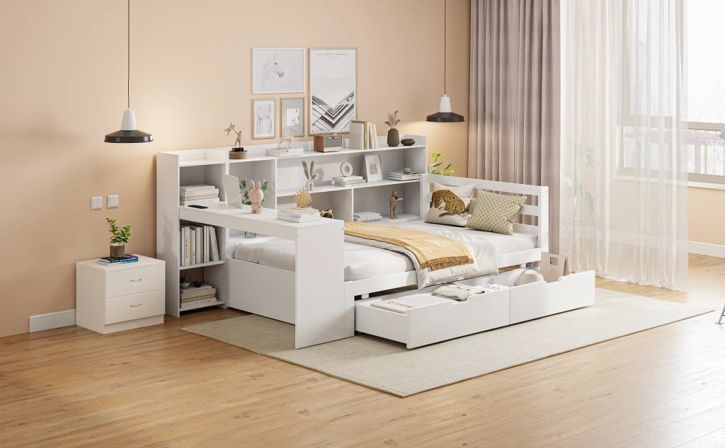 Letto sofa multifunzione legno bianco 90x200 cm