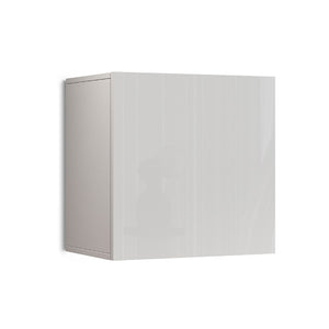 WHOUS Pensile a Cubo CHRONOS per Soggiorno con 1 Anta, Mobile Sospeso Libreria Multiuso per Salotto, 50x35x50 cm, Bianco Lucido