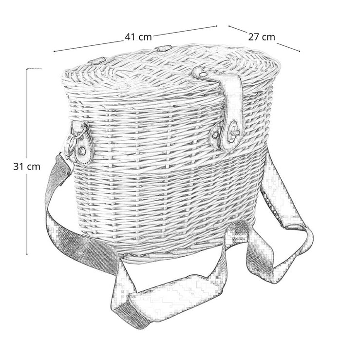 Cesto funghi grande con tracolla cm 41 x 27 x h 31 ovale