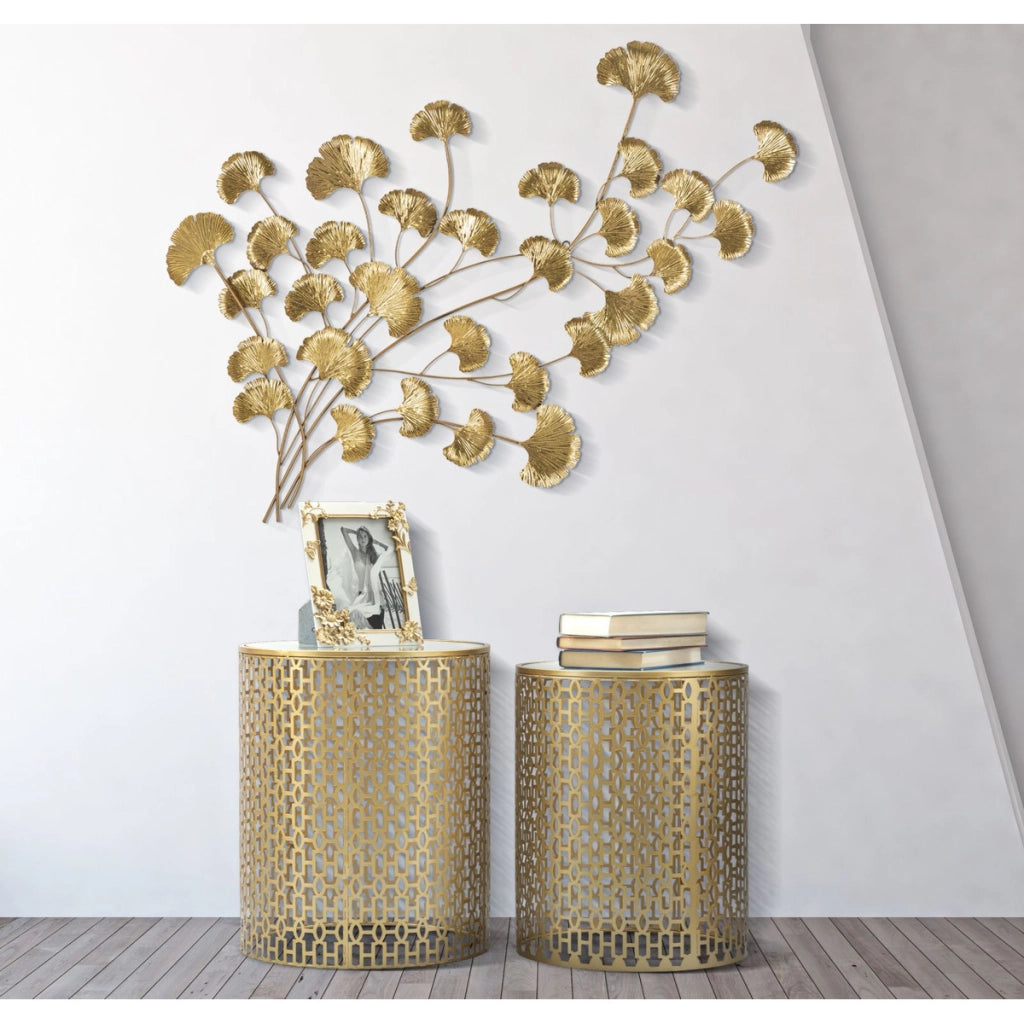 Tavolino VKH540, Oro, Metallo, 41x41x50 cm