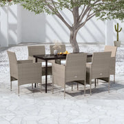 Set da Pranzo da Giardino 7 pz con Cuscini Beige e Nero cod mxl 42155