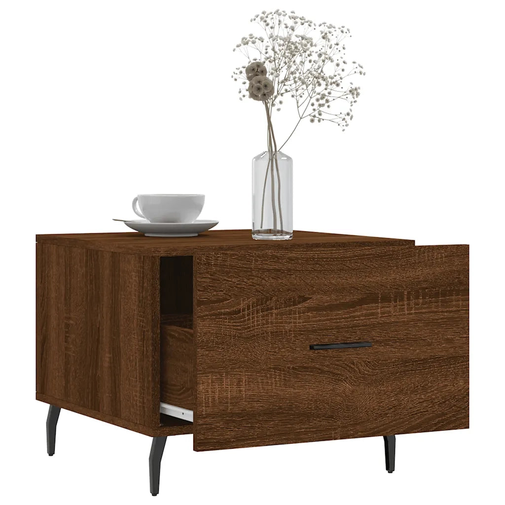 Tavolino da Salotto Rovere Marrone 50x50x40cm Legno Multistrato 829442