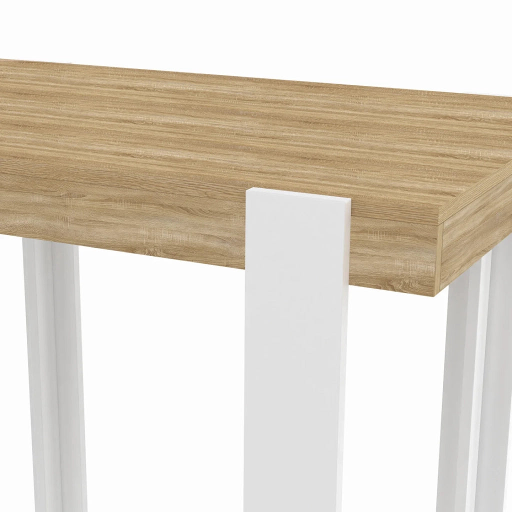 IDMarket - Tavolo da bar PHOENIX in legno e bianco 90 cm