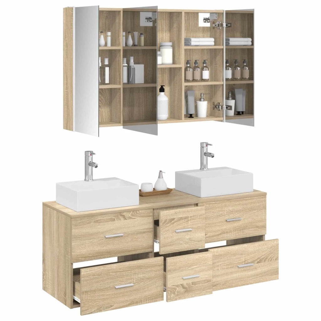 Set di mobili per il bagno 4 pcs Rovere Sonoma 3406825