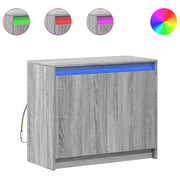 Credenza | Madia | Buffet da pranzo | Armadio da pranzo con LED Grigio Sonoma 72x34x61 cm in Legno Multistrato