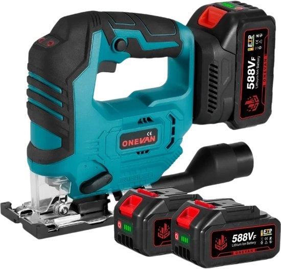 Decoupeerzaag Decoupeatore - Senza Fili - 2 Lame - 1000W - Regolazione di Angolo fino a 45° - 0-3500 giri/min - 5 Velocità - 2 Batterie