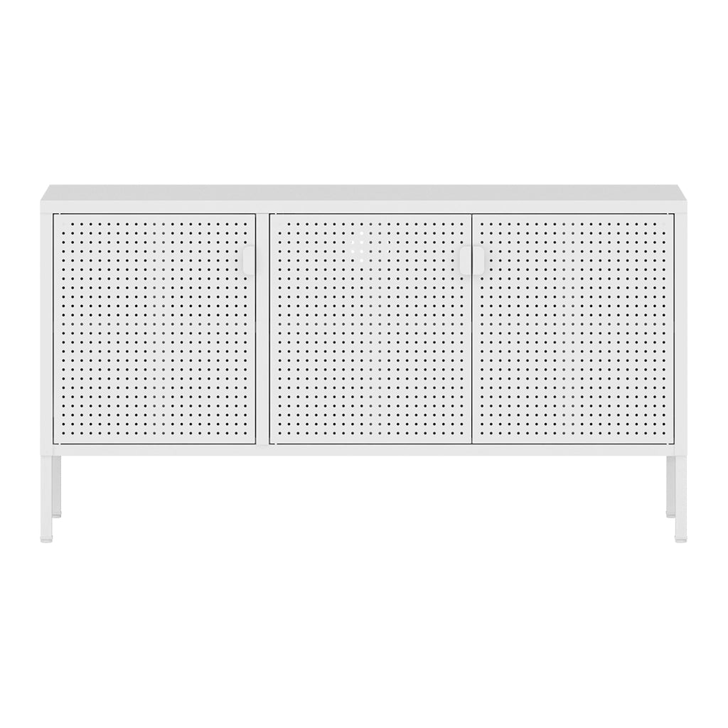 Mobile TV Castelli Acciaio 114 x 40 x 60 cm Bianco [en.casa]