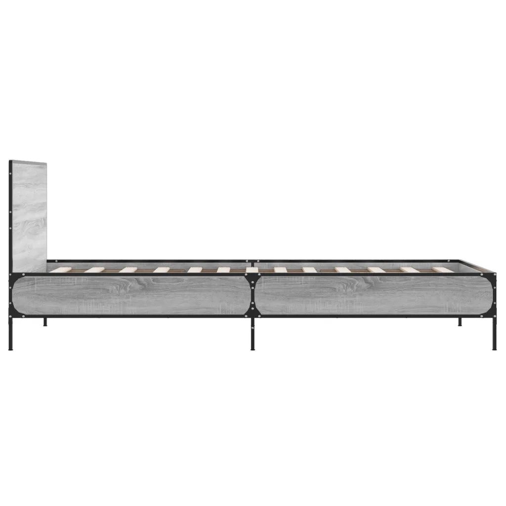 Giroletto-Struttura Letto Grigio Sonoma 75x190cm in Legno Multistrato e Metallo 730846
