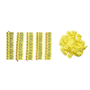100 Marchi Auricolari Per Bestiame Set Marchi Auricolari In Plastica Per Bestiame per ovini Numerate 101-200