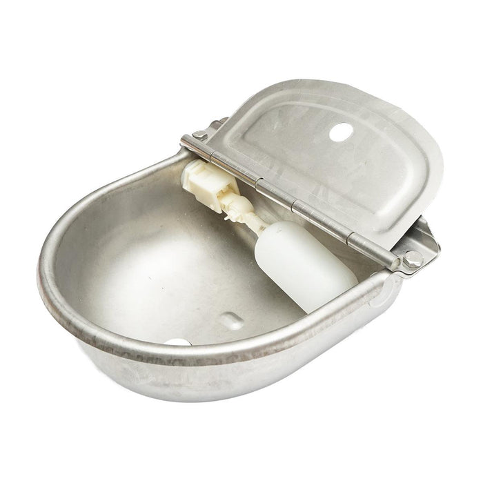 Abbeveratoi per Bovini, Ovini, Bestiame in Acciaio Inox Abbeveratoio per Abbeveraggio Automatico + Tubo Intrecciato, 2.5L 250x240x100mm