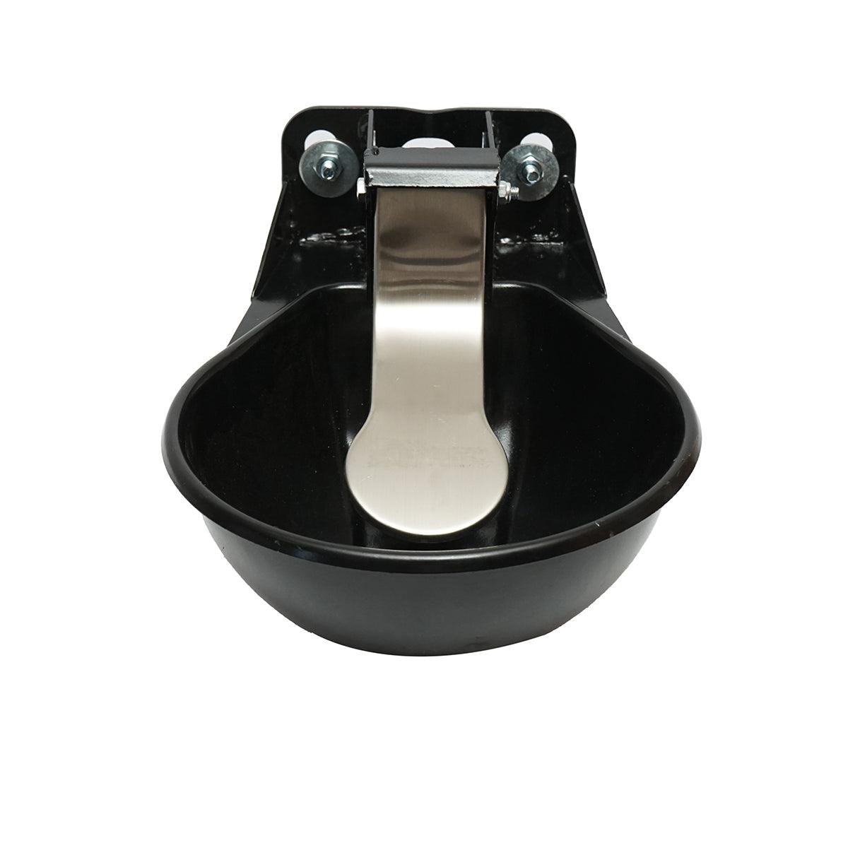 Abbeveratoio metallico 2,5L con linguetta in acciaio inox e accessori di fissaggio