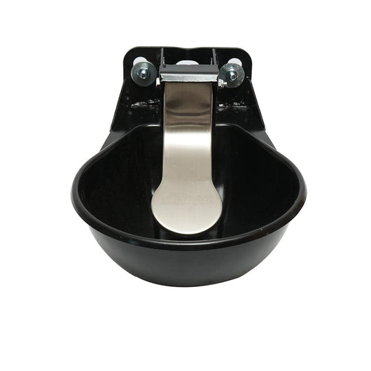 Abbeveratoio metallico 2,5L con linguetta in acciaio inox e accessori di fissaggio