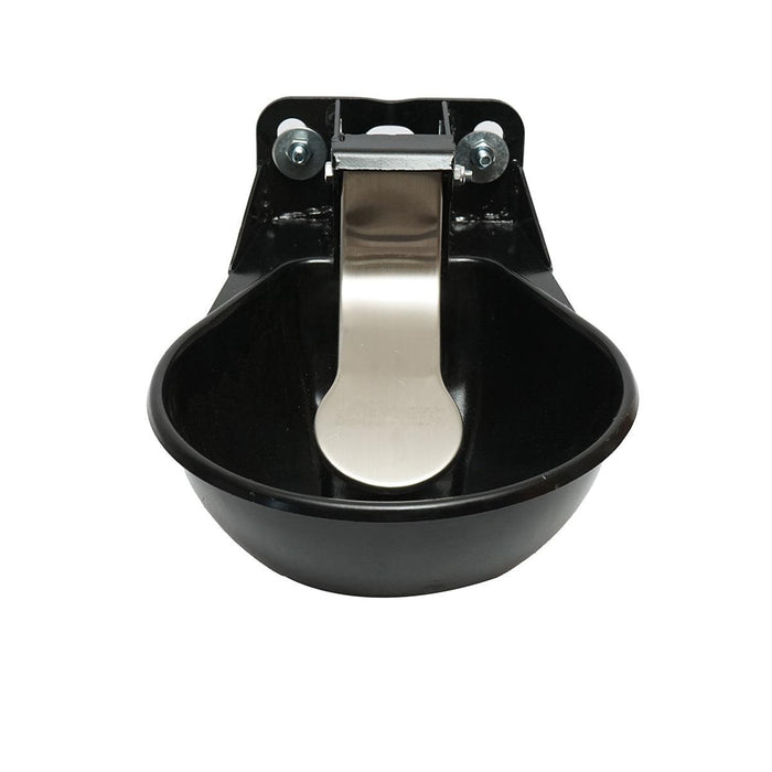 Abbeveratoio metallico 2,5L con linguetta in acciaio inox e accessori di fissaggio