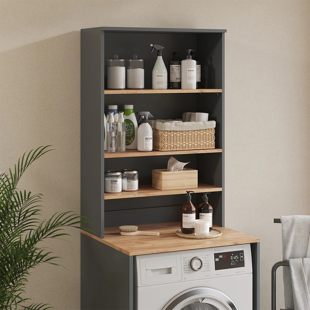 Vicco Mobile da bagno Antracite/quercia dorata 68 x 100.4 cm con ripiani aperti