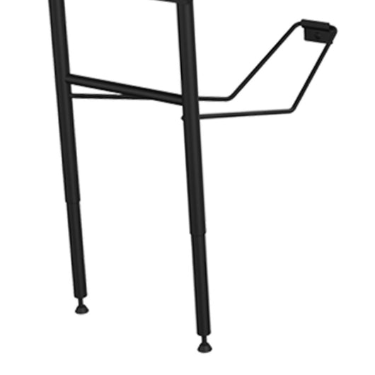 Sedile per doccia ribaltabile con rinforzo a terra, nero opaco